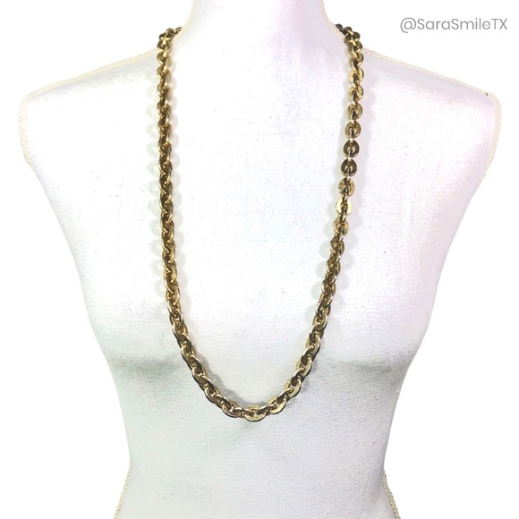 CLUB MONACO Chunky Gold Chain Link Necklace - Picture 3 of 11
